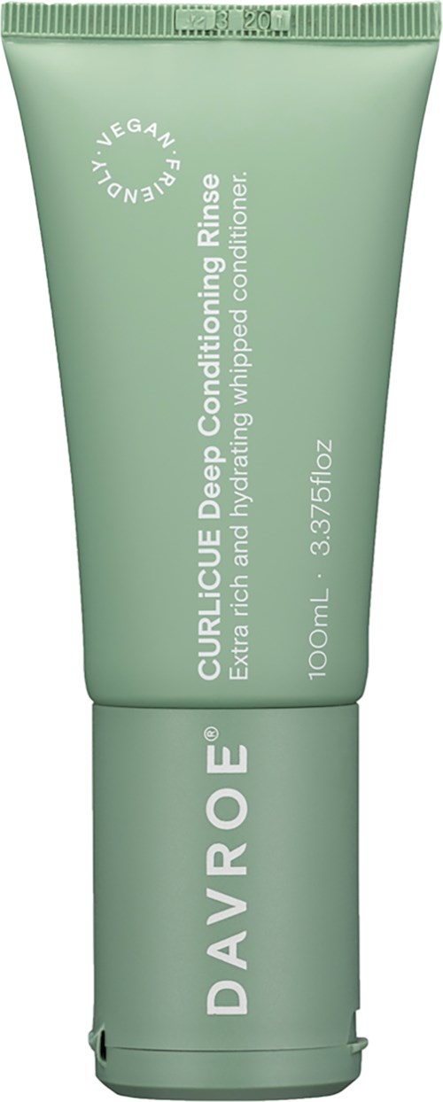 Grüne Tube von Davroe Conditioner, als extra feuchtigkeitsspendend gekennzeichnet, für Tiefenpflege der Haare, 100 ml.