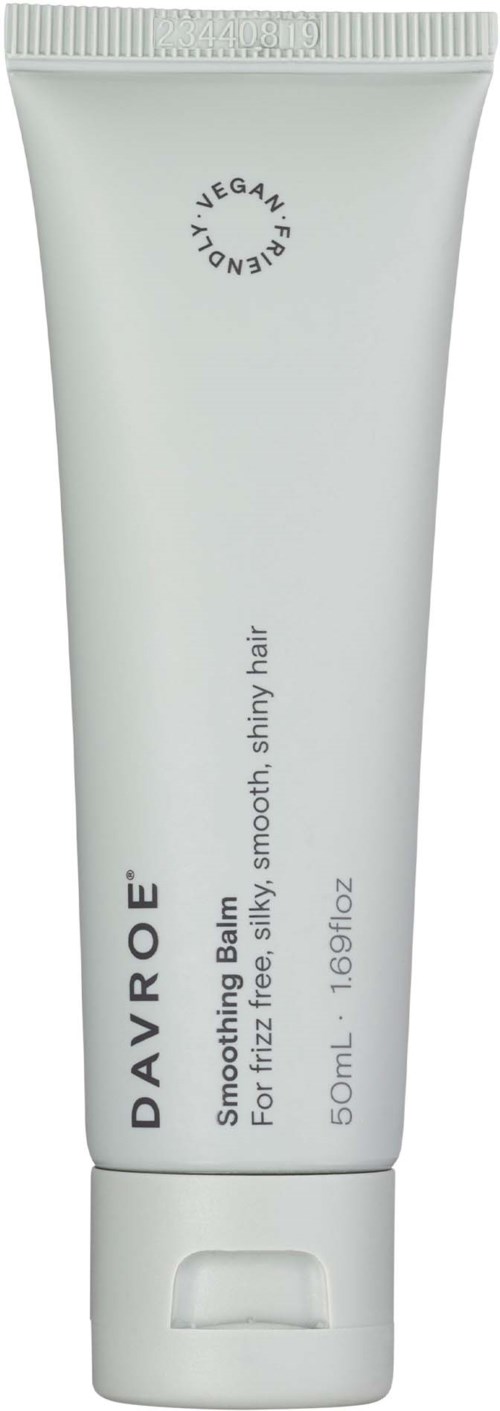 Weiße Tube mit Haarbalsam, zeigt dass es vegan ist, für glattes, glänzendes, seidiges Haar. 60ml.