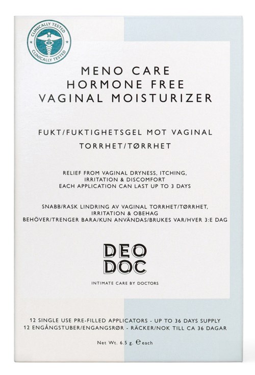 Eine Schachtel hormonfreie Vaginalfeuchtigkeitscreme lindert Trockenheit und Reizung, hält bis drei Tage.
