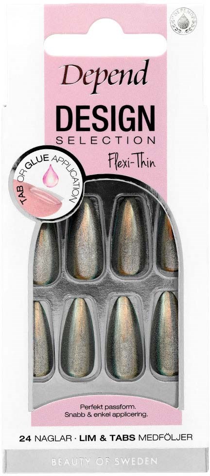 Nagelplaatjes met lijm voor nageldesign, in roze en grijze kleuren, 24 nagels.
