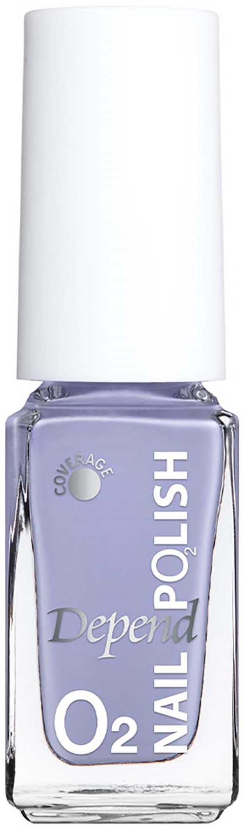 Een flesje paarse nagellak met witte dop en O2 erop.
