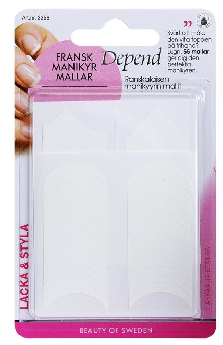 Nagellim i rosa och vit förpackning, med texten "French Nail Art" och "Beauty of Sweden."