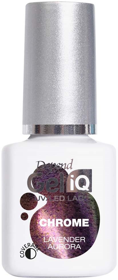White nail polish bottle with a silver cap, labeled 'Chrome Lavender' by a brand named 'Diamond,' featuring colorful graphics.