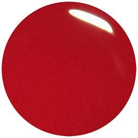 A shiny red ball with a bright reflection on its surface.