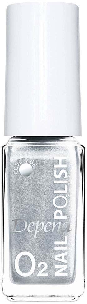 A clear bottle of Depend O2 nail polish with a white cap and simple label design.