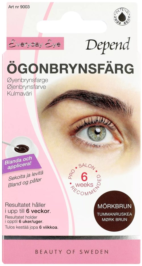 Pink box with eye color dye, showing a close-up of a green eye. Contains instructions and brand details.