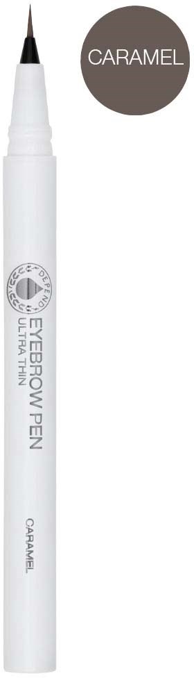 A white liquid eyeliner pen with a pointed tip, labeled 'Everrown Pen' and 'Caramel' flavor or style.