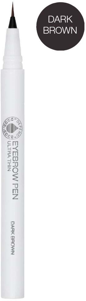 A white pen with fine tip, labeled 'Everrow Pen' in gray, featuring a dark brown ink color indicator.