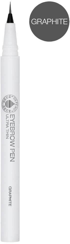A white pen labeled for eyeliner, with a sharp tip and a round gray Graphite sticker.