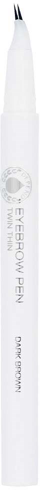 A white, slim eyeliner pen with a pointed tip, labeled 'EYEBROW TWIN POINT' for shaping eyebrows.