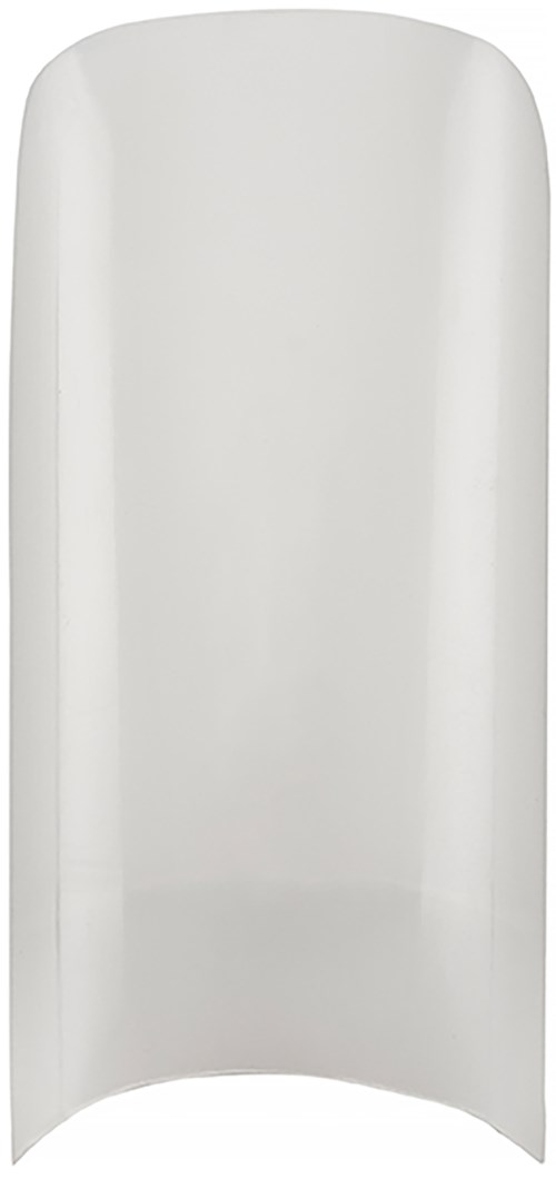 A tall, white, curved object, possibly a modern lamp or decorative piece.
