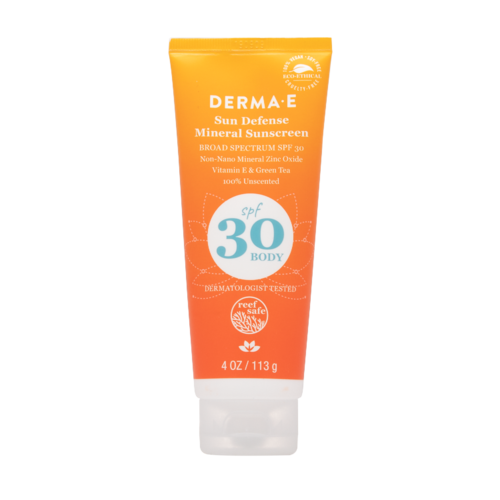 Derma-E Sun Defense Mineral Sunscreen -kermikki, sisältää sinkkioksidia ja vihreää teetä, 4 oz.
