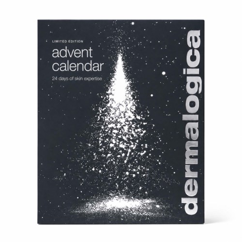Limited edition calendar with a dark background and white speckled design, featuring the Dermalogica logo and text.