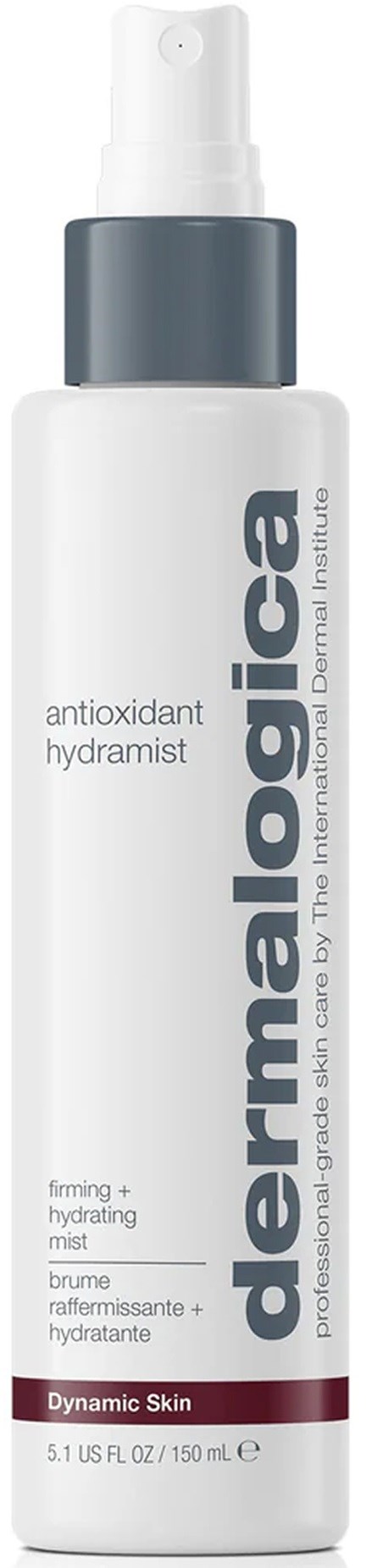 Eine weiße Flasche mit Pumpe, beschriftet 'dermalogica', wirkt antioxidativ und feuchtigkeitsspendend für die Haut. Größe: 150 ml.
