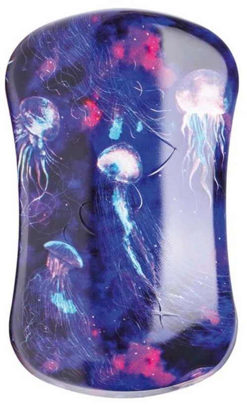 A soap bar with a colorful galaxy design featuring jellyfish and stars inside.