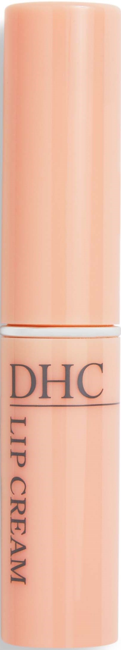 A peach-colored tube labeled 'DHC Lip Cream'. It appears to be a cosmetic product for lips.