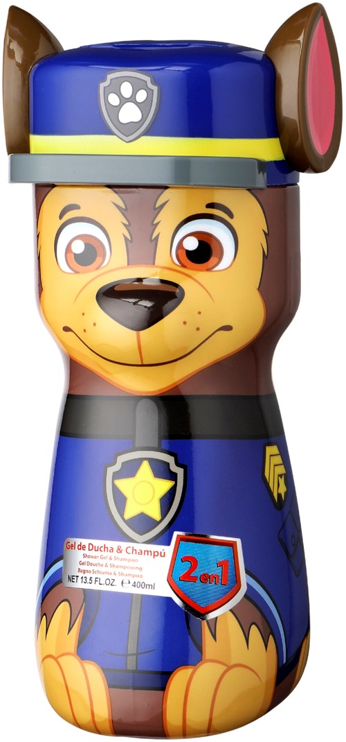 A cute toy character of a dog dressed as a police officer, with a blue uniform and hat, and a friendly face.