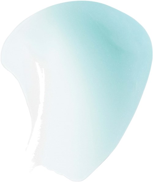 A soft gradient of blue and white forms a smooth, abstract shape with rounded edges.