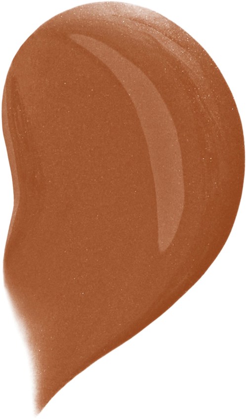 A dropshape of brown liquid makeup or foundation with a shiny surface.