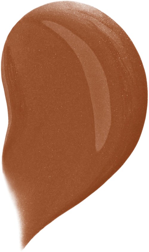 A swatch of brown liquid foundation or cosmetic product on a white background.