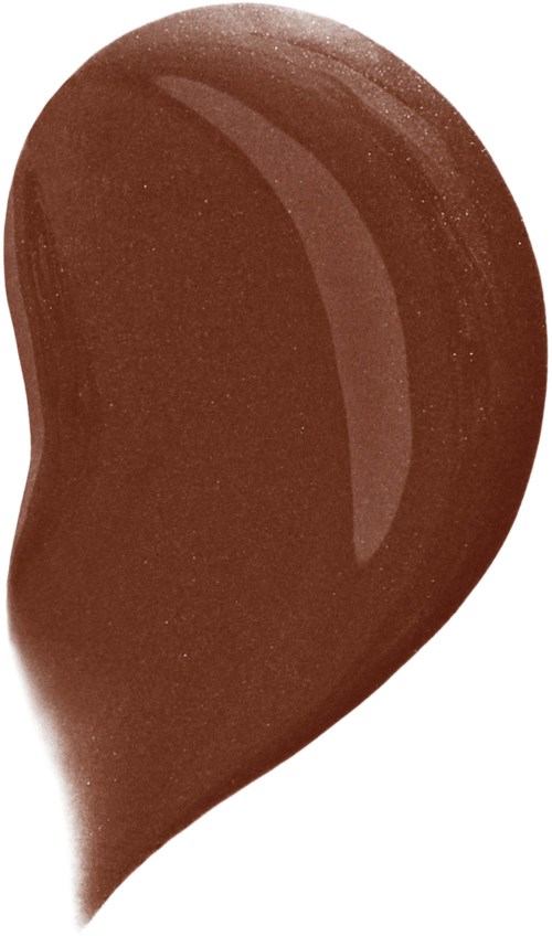 A brown, tear-shaped object with a shiny surface and smooth texture.