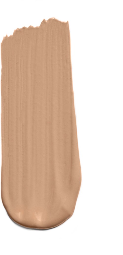 A swatch of beige-colored makeup or foundation on a white background.