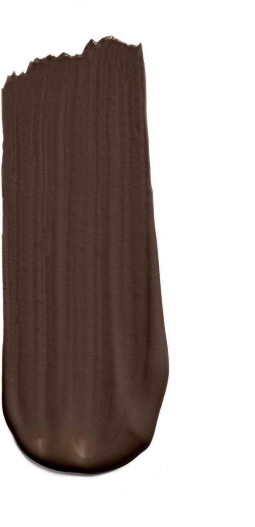 A brown smear of sauce or paint on a white background.