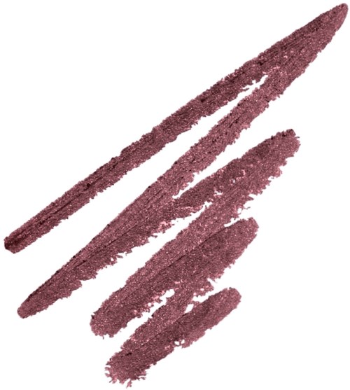 Four pinkish-brown makeup swipes in different lengths and thicknesses. They look like eye or lip makeup.