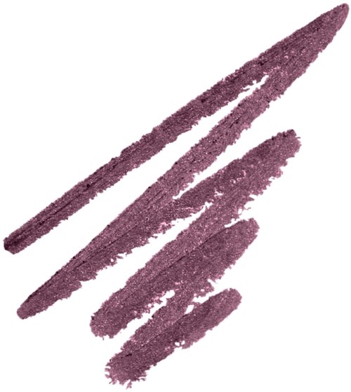 Pinkish-purple lipstick or cosmetic swatch with four bold strokes.