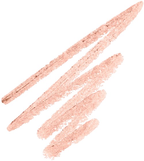 Four pinkish paint streaks are drawn on a white background, slightly angled and uneven.