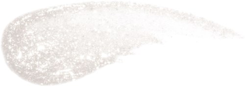 Ein weißer, funkelnder Pinselstrich vor schwarzem Hintergrund, wie ein Glitzerspritzer.