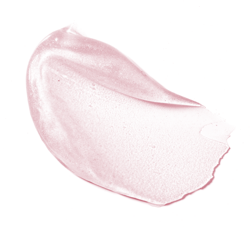 Eine weichrosa Creme oder Lotion auf weißem Hintergrund mit glatter, glänzender Textur.
