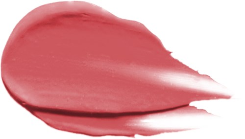 Ein Klecks rosa-rote Lippenstift auf weißem Hintergrund.