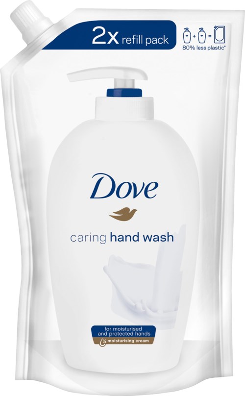 Dove Handwaschmittel im Nachfüllpack mit Pumpe für gepflegte Hände.
