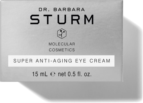 Eine Schachtel mit Anti-Aging-Augencreme von Dr. Barbara Sturm, als molekulare Kosmetik bezeichnet, mit 15 mL.