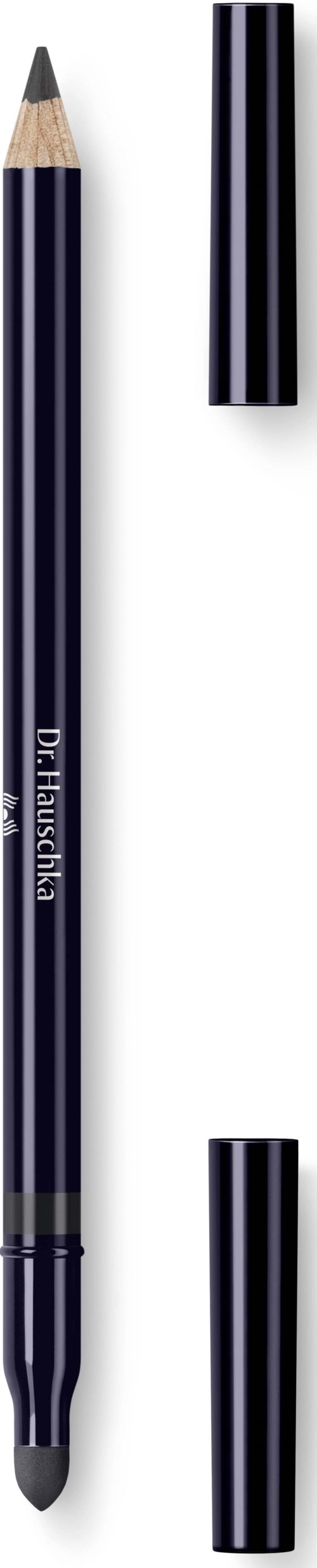 A dual-ended pen with one pencil tip and one makeup sponge tip, both with black caps. The pen is purple.