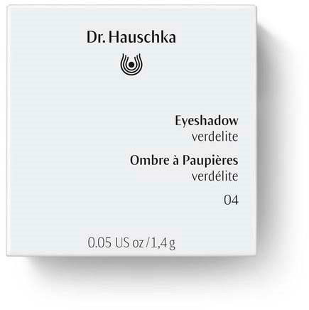 A white box with brand name, logo, and text in multiple languages about an eyeshadow product.