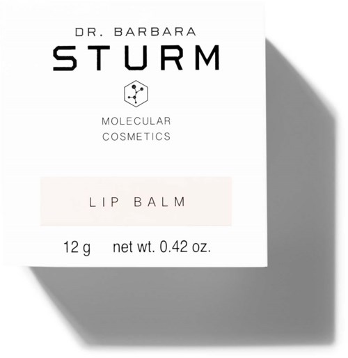 Dies ist eine Schachtel für Lippenbalsam von Dr. Barbara Sturm, Teil von Molecular Cosmetics, wiegt 12 Gramm.