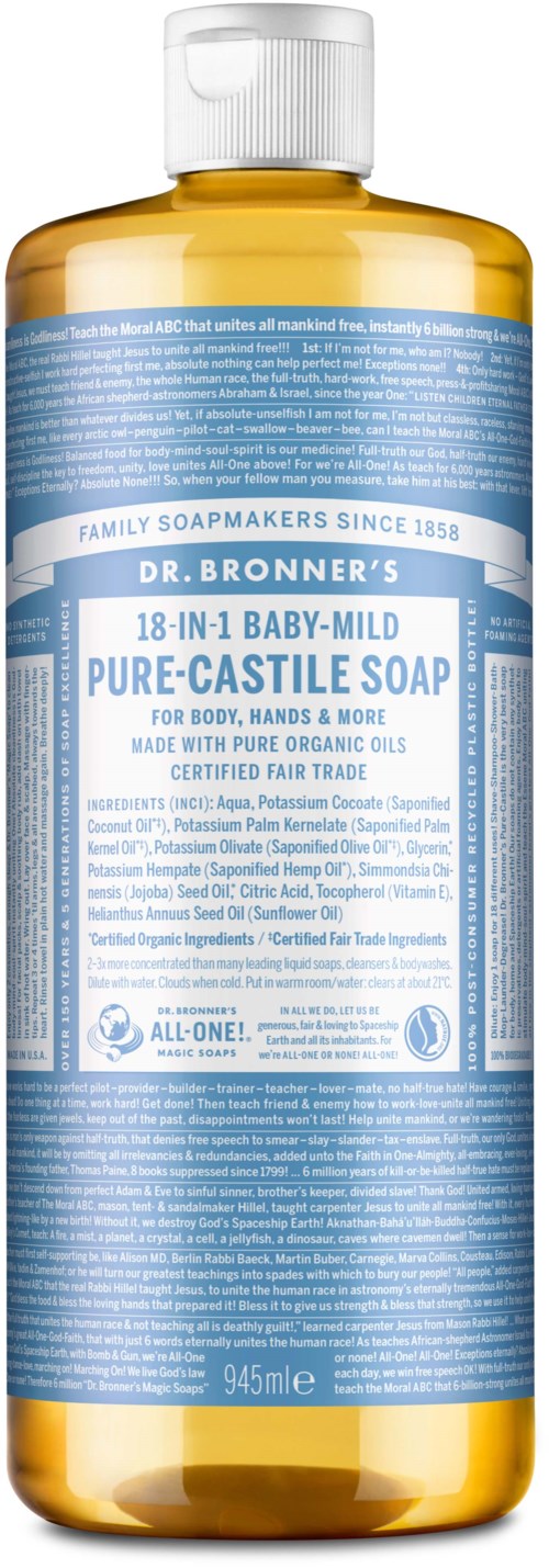 Dr. Bronner's Liquid Soap Baby-Mild (unscented)  945 ml