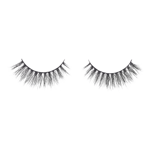 Two false eyelashes with long, thick, and shiny strands. They are curved and designed to enhance eye beauty.