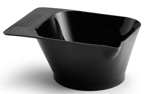 A black plastic container with a lid, likely used for food or takeaway purposes.