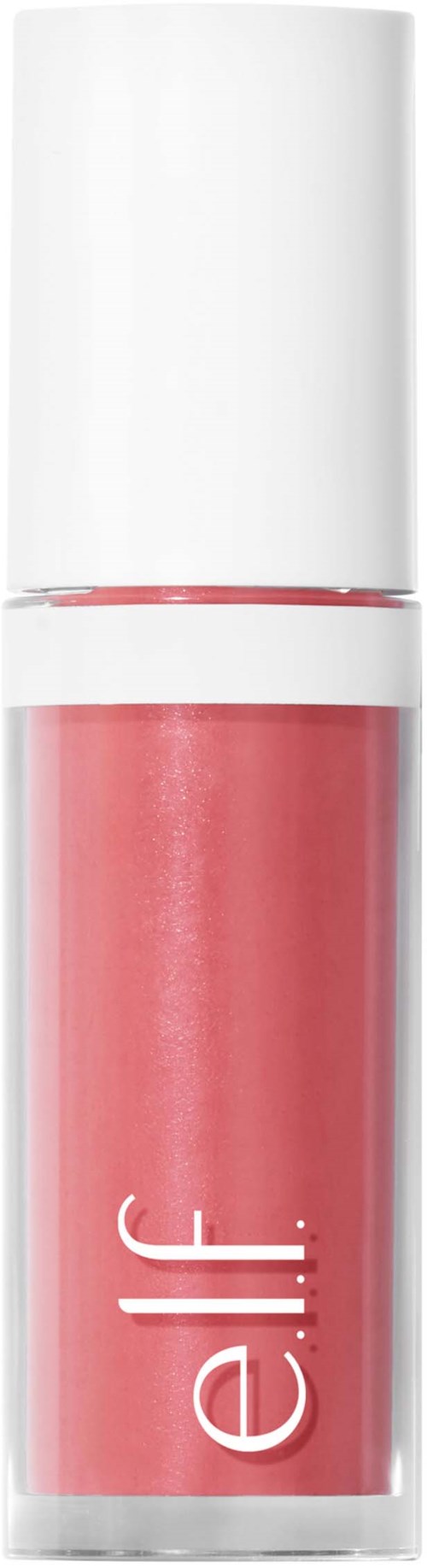 A bottle of pink nail polish with a white cap and the brand name 'e.l.f.' on it.