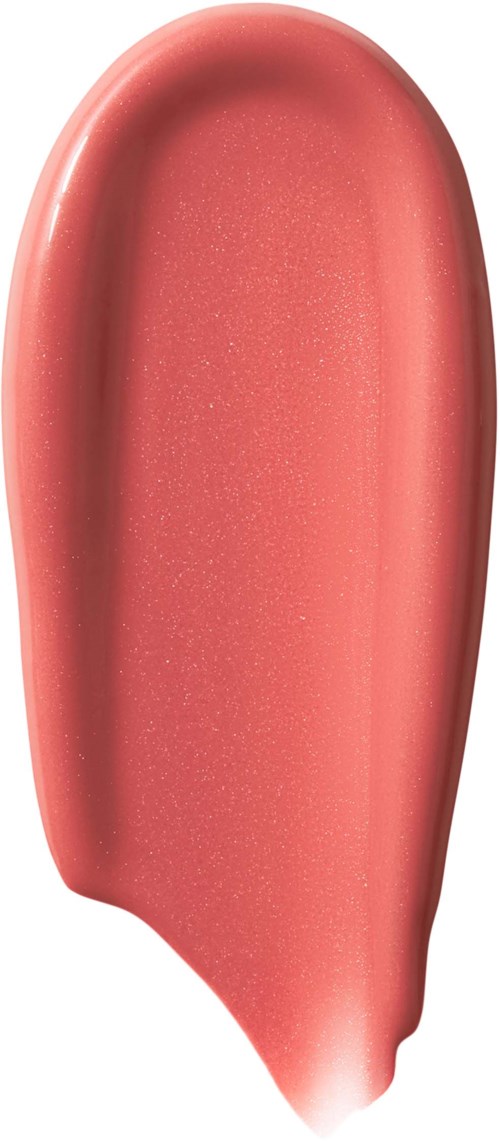A pink makeup sponge shaped like a teardrop with a rounded top. It has a smooth, soft surface.