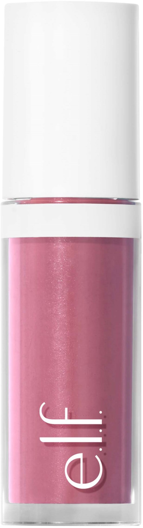 A pink lipstick tube with a white cap and the brand name 'e.l.f.' on the side.