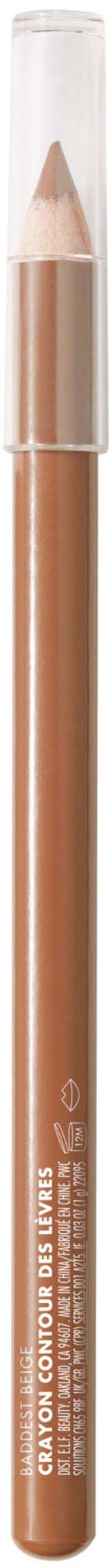 A lip pencil with a sharp tip and a clear cap. The pencil is brown and used for shaping lips.