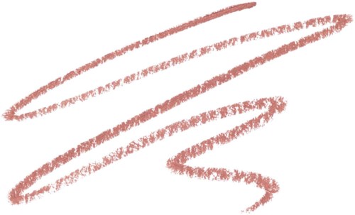 A pink crayon sketch with three curved, parallel lines on a white background. The lines are rough and textured.
