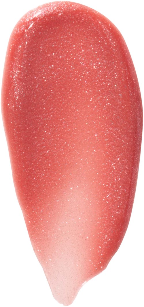 A pink and white lip gloss with a smooth, shiny surface and glittery finish.