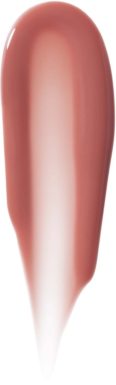 A single, elongated, pinkish nail with a shiny finish and a white tip.