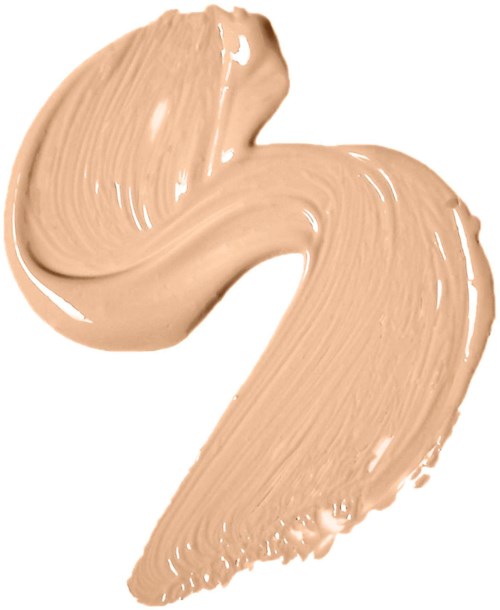 Sivellys beige-meikkivoide tai kerma valkoisella taustalla.
