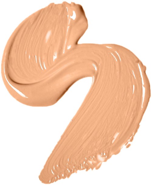 Kaksi sivellinveda beige cosmetics- tai ihonhoitokermäistä ainetta valkoisella taustalla.